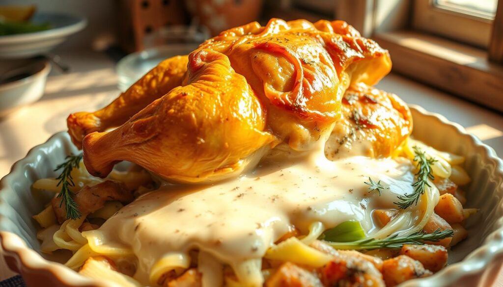 Chicken Leek Bake Traditional British Dish Chicken Leek Bake Traditional British Dish